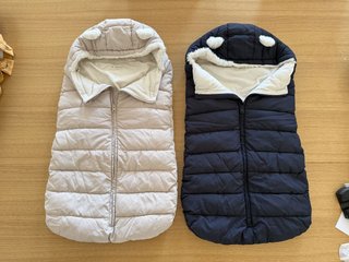 2 sacos de silla de paseo Mango azul y beige