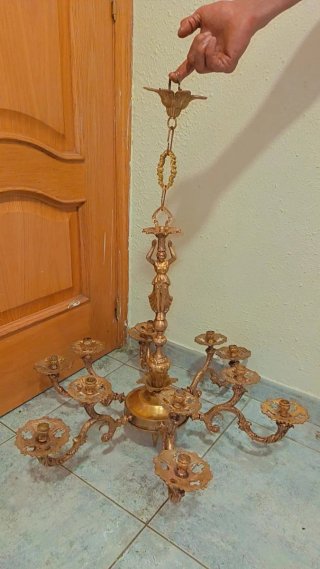 Araña y lampara de Bronce Clásica