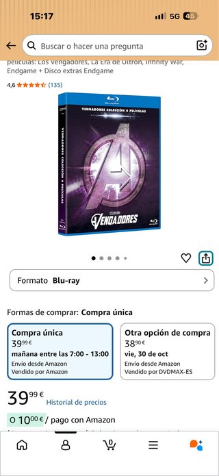 Pack 4 Películas Los Vengadores (Blu-ray)