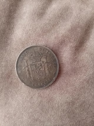Moneda de 5 Pesetas Rey Alfonso XII España
