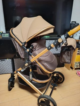 Carricoche de Bebé Marrón y Beige