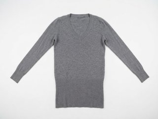 Maglia grigio melange scollo a V