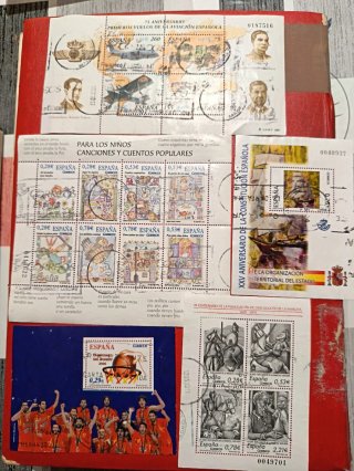 Lote de 5 Hojitas de Sellos de España Usados