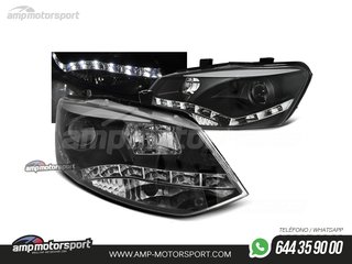 FAROS DELANTEROS LUZ DIURNA LED REAL DRL PARA VOLKSWAGEN POLO 6R