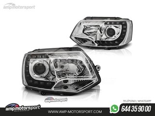 FAROS DELANTEROS LUZ DIURNA LED REAL DRL PARA VOLKSWAGEN T5