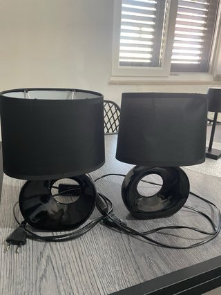 Set di 2 lampade da tavolo nere