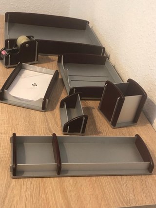 Set de escritorio madera y aluminio