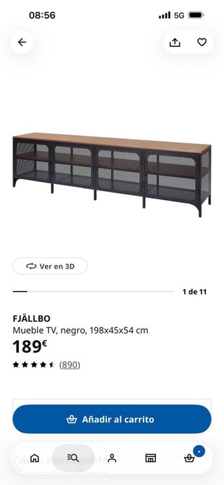 Mueble tv ikea negro fjallbo