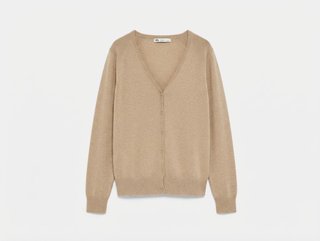Cardigan beige / cammello scollo a V Zara