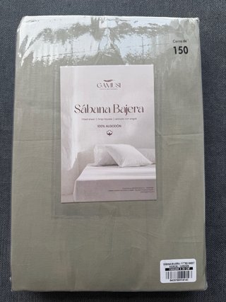 Sábana Bajera 150x200 cm Algodón Verde