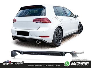 DIFUSOR TRASERO VOLKSWAGEN GOLF 7 GTI 2017-2021 NEGRO BRILLO