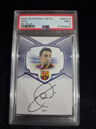 Xavi /4 Psa9 Pop1 Autografo on card Fc Barcelona