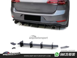 AÑADIDO DIFUSOR TRASERO VOLKSWAGEN GOLF 7 GTI 2017-2019 NEGRO BRILLO