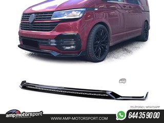 SPOILER DELANTERO PARA VOLKSWAGEN T6.1 2019-2021 NEGRO BRILLO