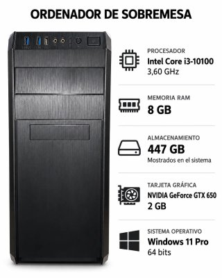 Torre PC Intel Core i3-10100 8GB RAM