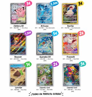 Lote de 9 Cartas Pokémon Full Art