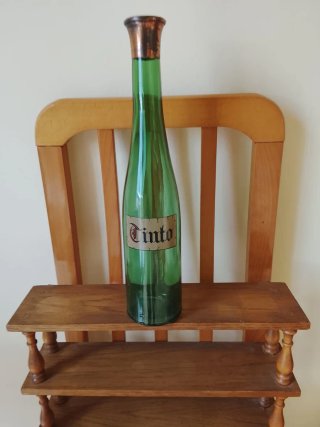 Botella Antigua de Vidrio Verde