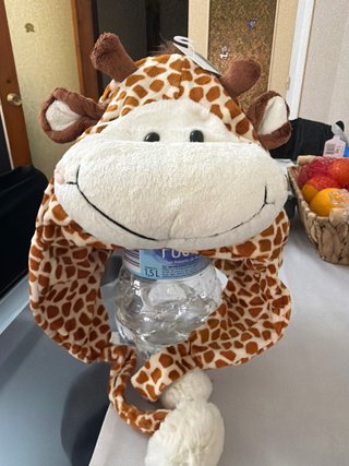 Berretto in peluche per bambini con giraffa