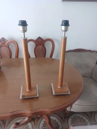 Set de 2 Lámparas de Sobremesa en Cuero