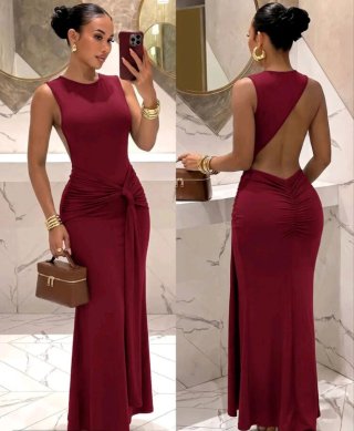 Vestido largo rojo Shein