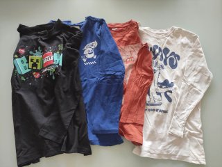 Confezione di 4 magliette a maniche lunghe per bambini, taglia 9-10