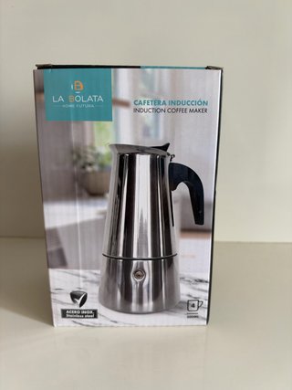 Cafetera de Inducción La Bolata Acero Inox NUEVA