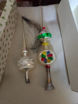 2 Adornos Navideños Antiguos para Árbol