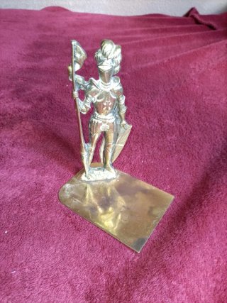 Sujetalibros de Latón con Figura de Caballero