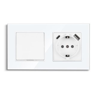 CNBINGO Interruptor de luz con enchufe USB empotra