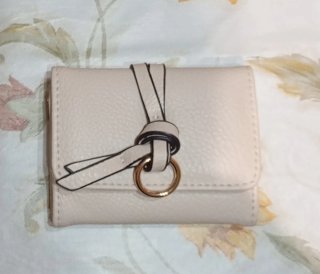 Portafoglio donna piccolo beige