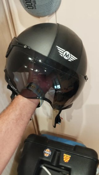 Casco de Moto Tipo Jet Gris/Negro