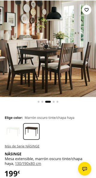 Mesa de comedor extensible Ikea NÄSINGE