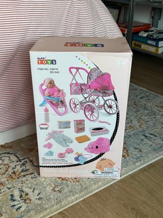Set de Juguete Carrito de Bebé con Accesorios