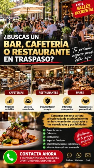 Traspaso cafetería bar y restaurante