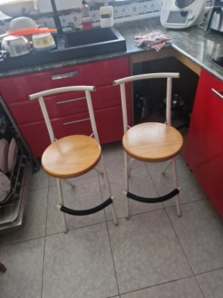 Set de 2 Taburetes Altos de Cocina