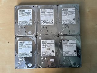 Lote 6 Discos Duros Toshiba 3TB ACA300-NO inician-