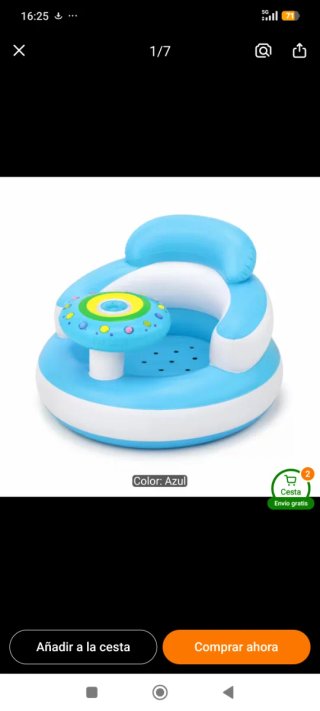 Asiento Inflable para Bebé Azul