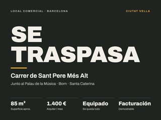 Traspaso local comercial en Sant Pere Més Alt