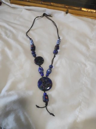 Collar Africano con Cuentas Azules