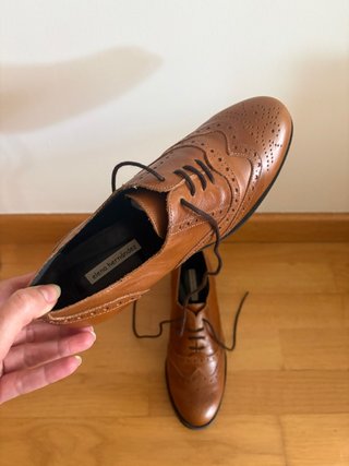 Zapatos mujer Piel estilo Oxford tacón y cordones