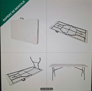 MESAS PLEGABLES BLANCAS 180X75X70-NUEVAS