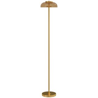 Lampara pie LED messing 3000K blanca elegante para