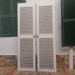 2 Puertas de Madera Blancas Tipo Persiana
