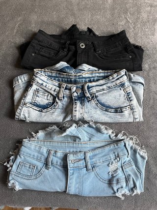 Set 3 pantaloncini corti in jeans