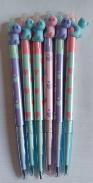 Set de 6 Bolígrafos Borrables con Ositos