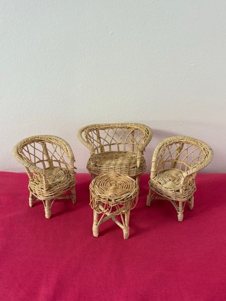 Set de Muebles de Mimbre Miniatura