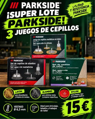 Set de 3 Juegos de Cepillos Parkside