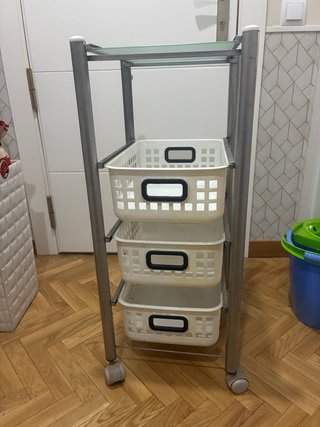 Carrello da cucina con 3 cesti