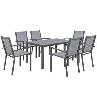 Solo Mesa de Jardín Exterior Acero Gris Claro