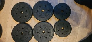 Lote de 8 Discos de Pesas de Goma
